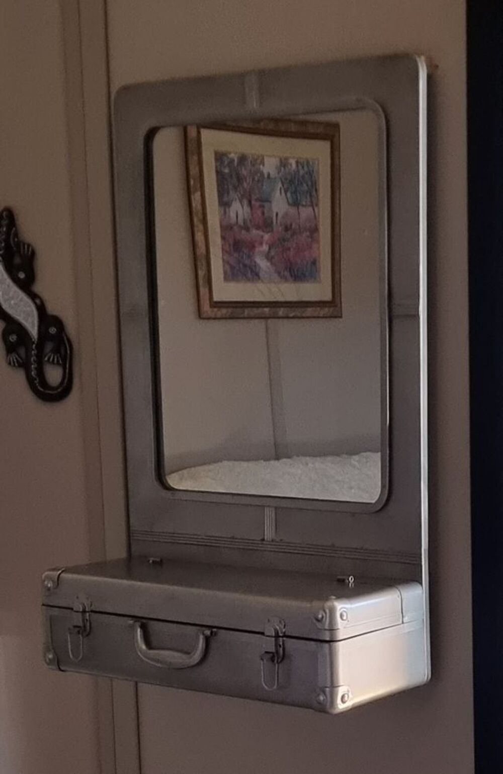 Miroir vintage sur ch&acirc;ssis metallique Décoration