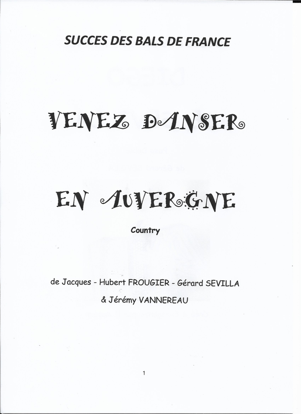 ACCORDEON: VENEZ DANSER EN AUVERGNE Instruments de musique