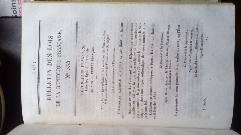 Ancien Bulletin des Lois de la R&eacute;publique Fran&ccedil;aise 1930 