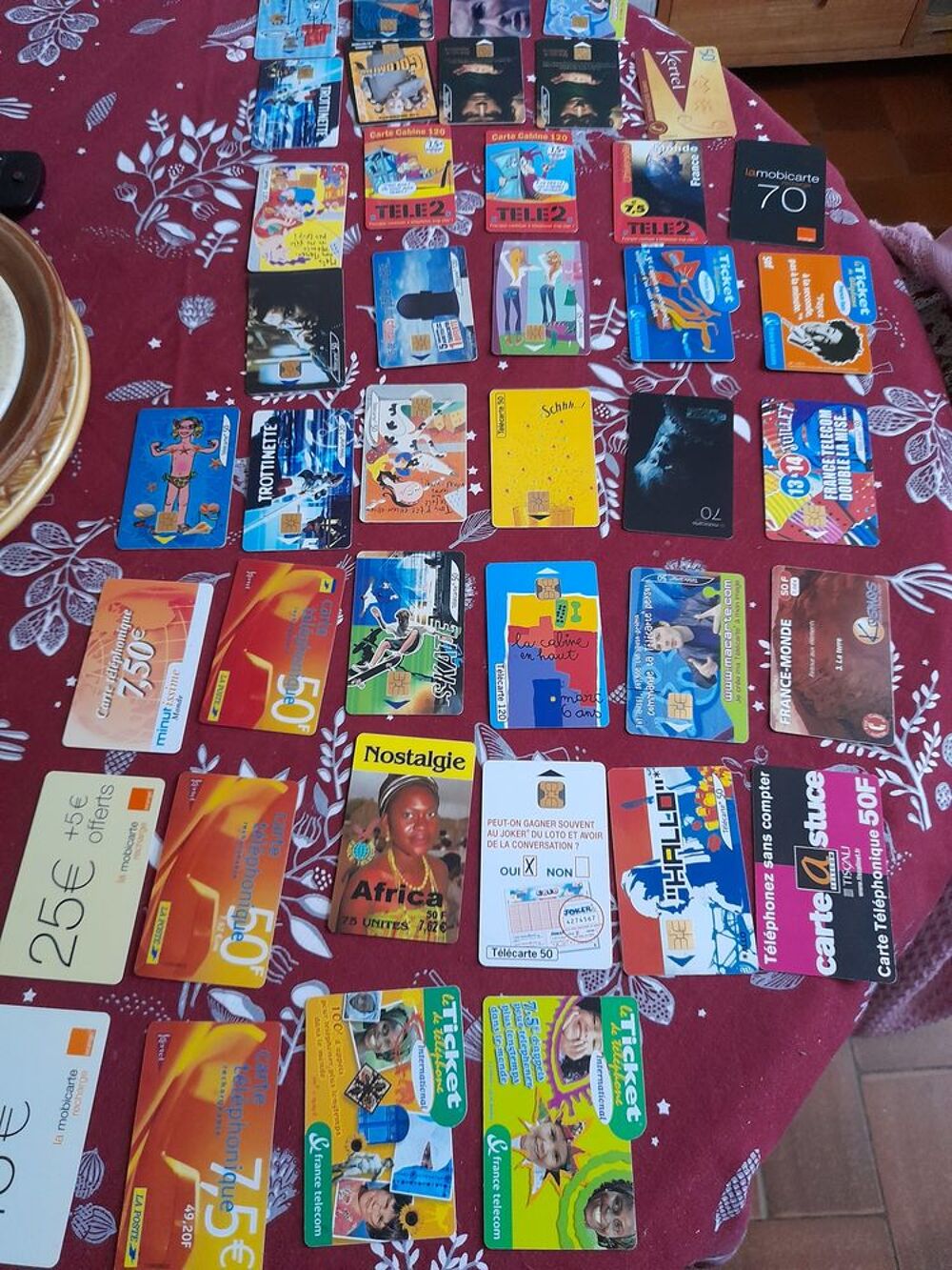 Cartes telephonique collection. 