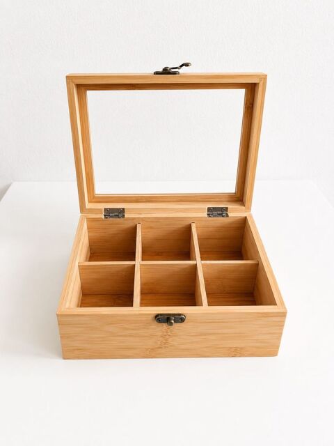 Boîte de rangement en bambou avec couvercle vitré 6 Gaillon (27)