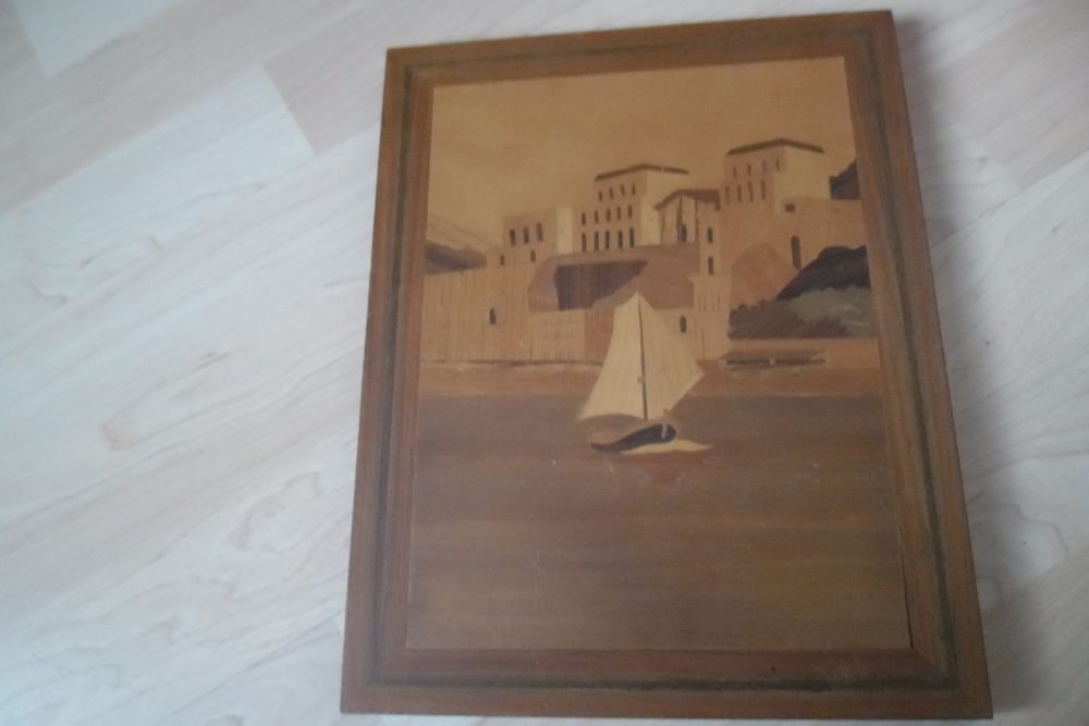 Tableau en bois marquet&eacute; Décoration