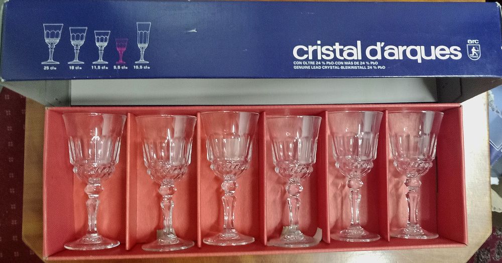 Coffrets de verres "FONTAINEBLEAU" Cristal d'Arques Décoration