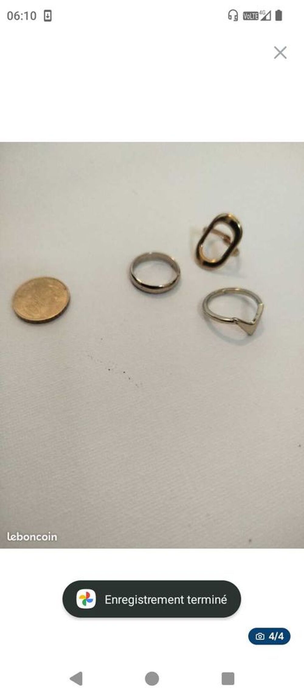 Bagues plaqu&eacute; or 15€ piece Bijoux et montres