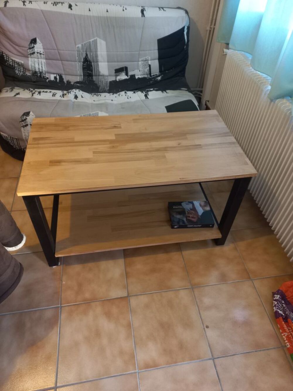table basse fait mains en fer et bois Meubles