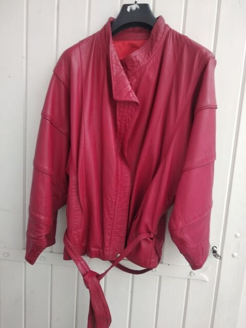 veste cuir rouge 50 ragny (95)