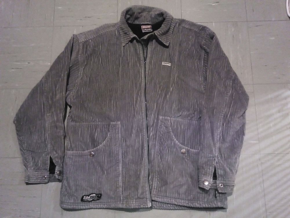 Veste blouson homme jean's velours grise Taille L Vtements