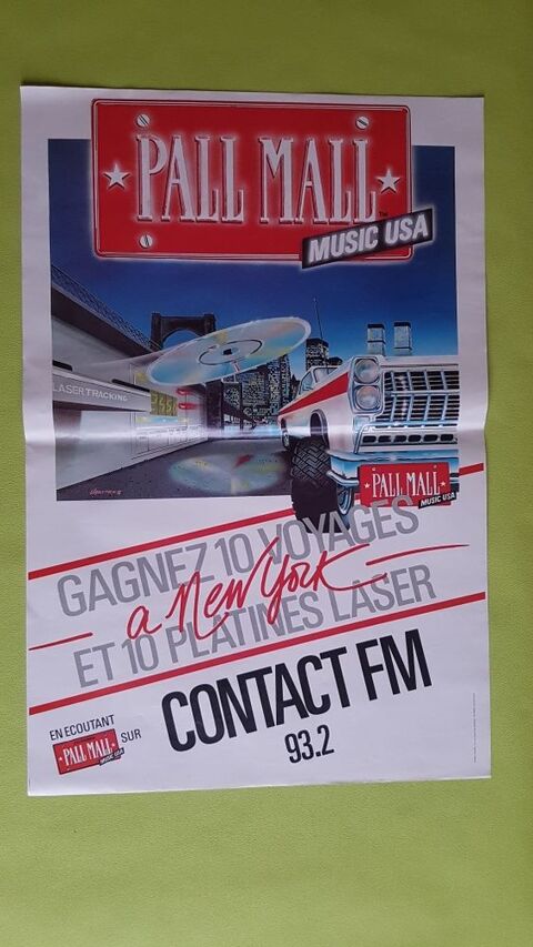 AFFICHE * PALL MALL MUSIC U.S.A * RADIO CONTACT NIEVRE 0 Toulouse (31)