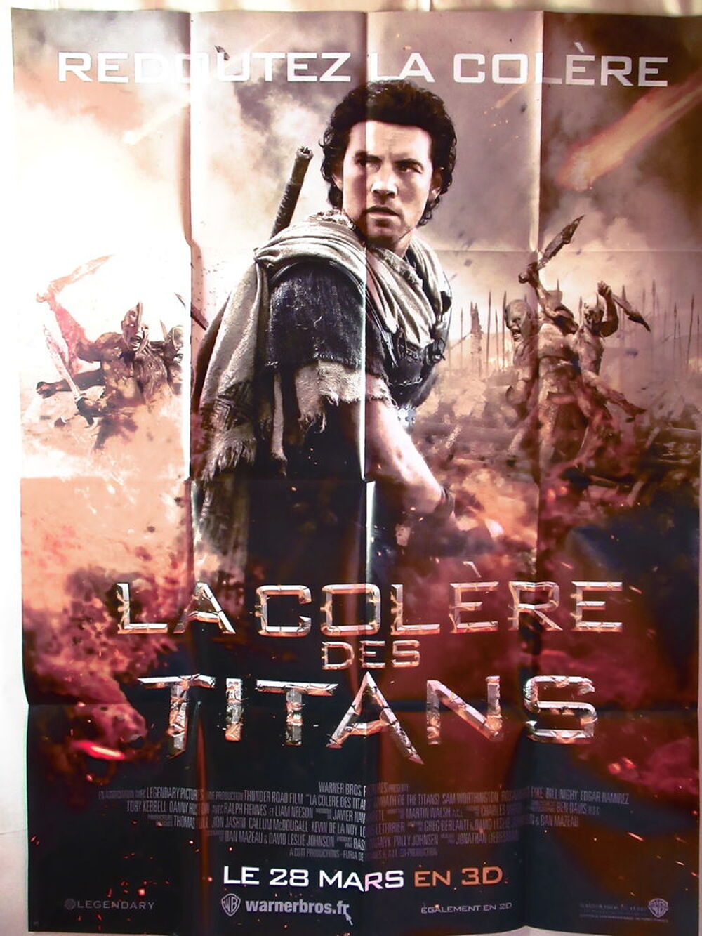 affiche de cin&eacute;ma originale LA COLERE DES TITANS 