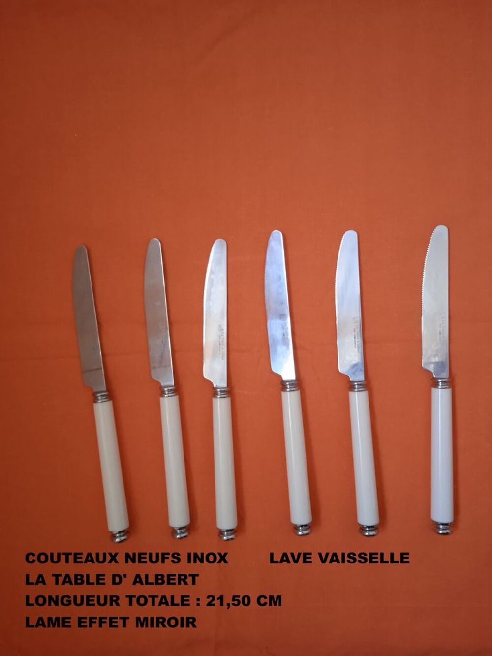 Couteaux inox neufs lave-vaisselle La Table d'Albert Cuisine