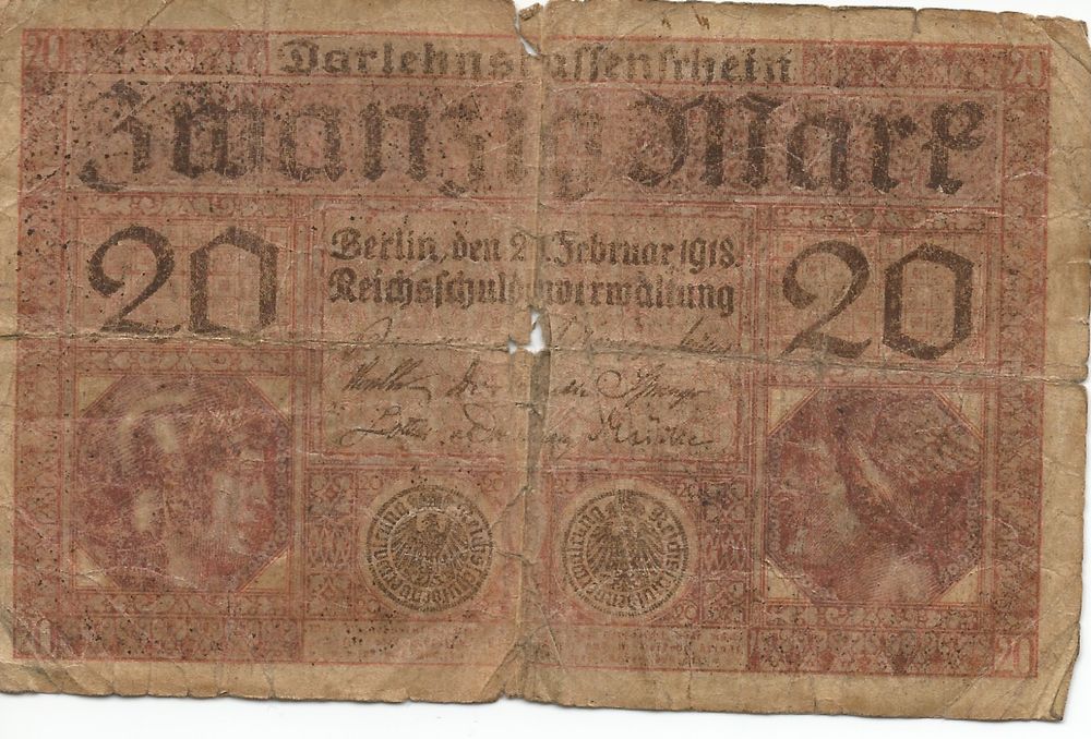 Billet 20 Mark 1918 