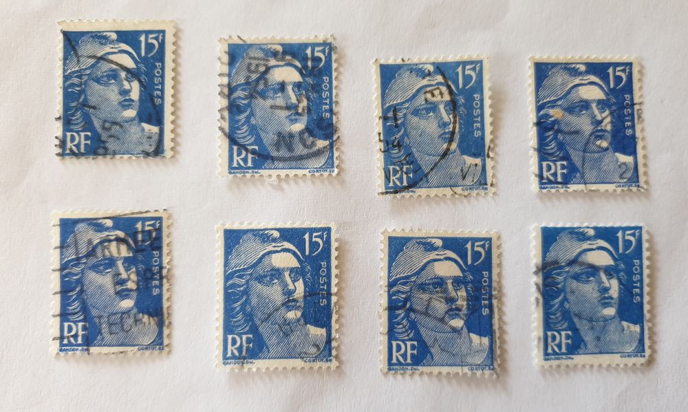 Timbre France oblit&eacute;r&eacute; 1951 - marianne 15 F - le lot 0.24 e 