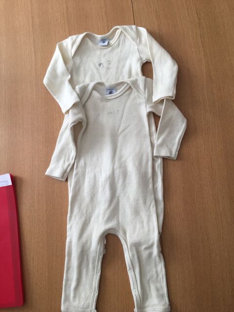 2 bodies jambes longues  Petit bateau 50% laine tr�s chauds 6 Marseille 6 (13)