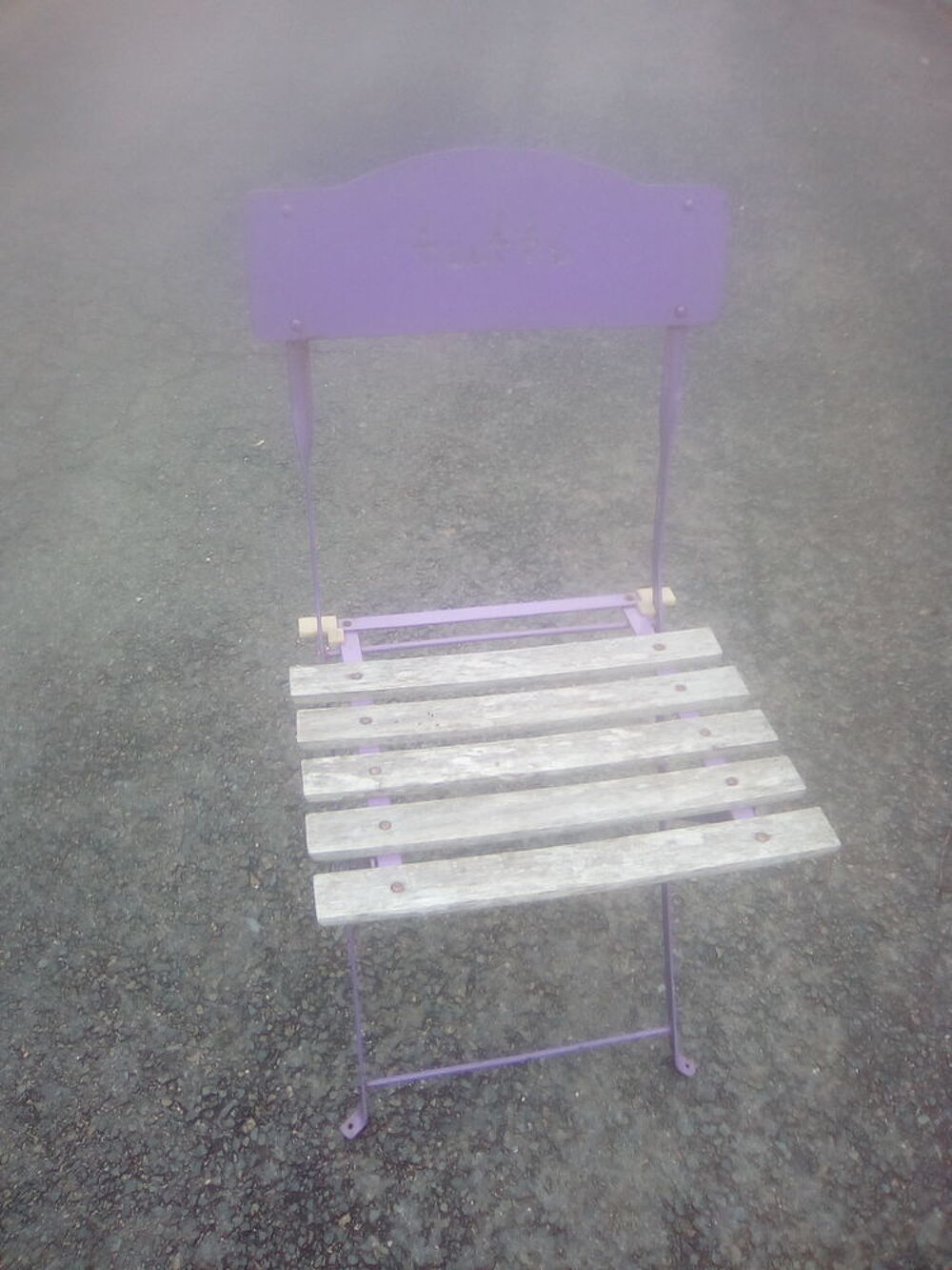 7 chaises bistrot pliables en m&eacute;tal / bois Jardin