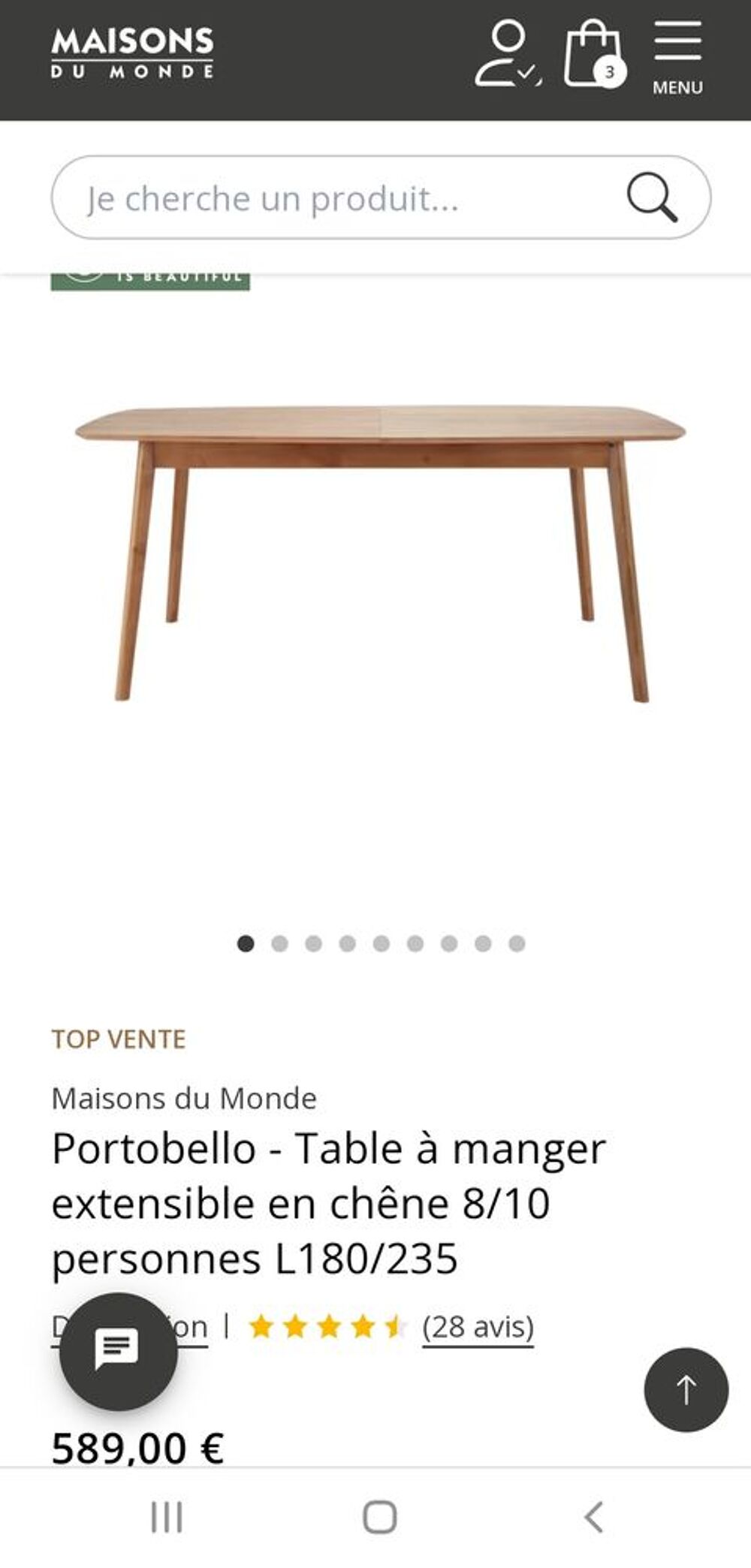 Table &agrave; manger avec 6 chaises Meubles