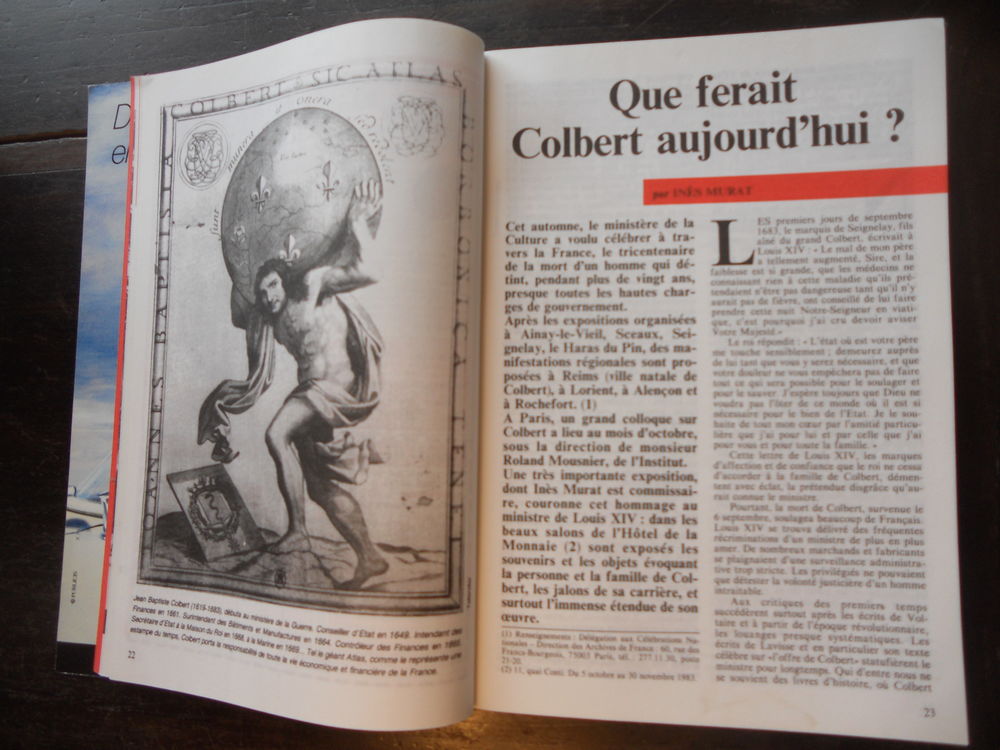 HISTORIA. COLBERT N&Eacute;CESSAIRE AUJOURD'HUI. No 443 d'oct 83 Livres et BD