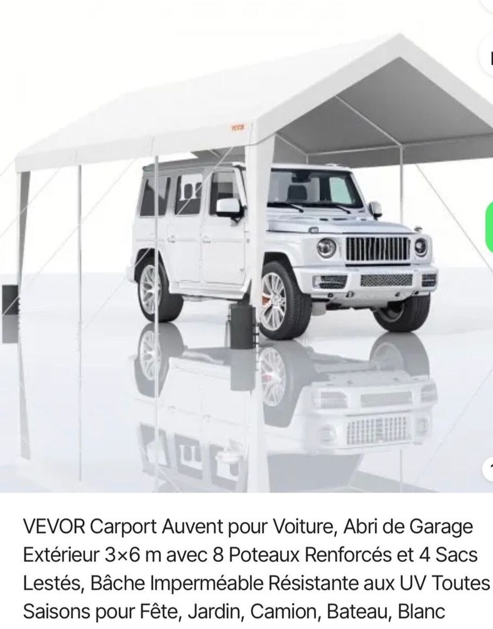 Carport Vevor (Neuf) Bricolage
