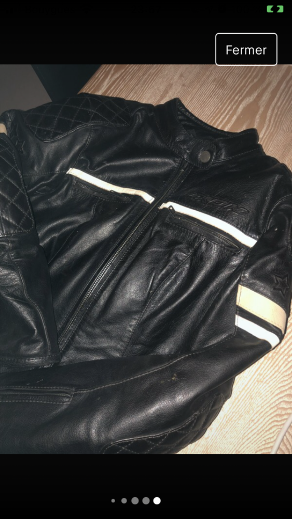 Blouson moto cuir IXON 
avec protections Vêtements