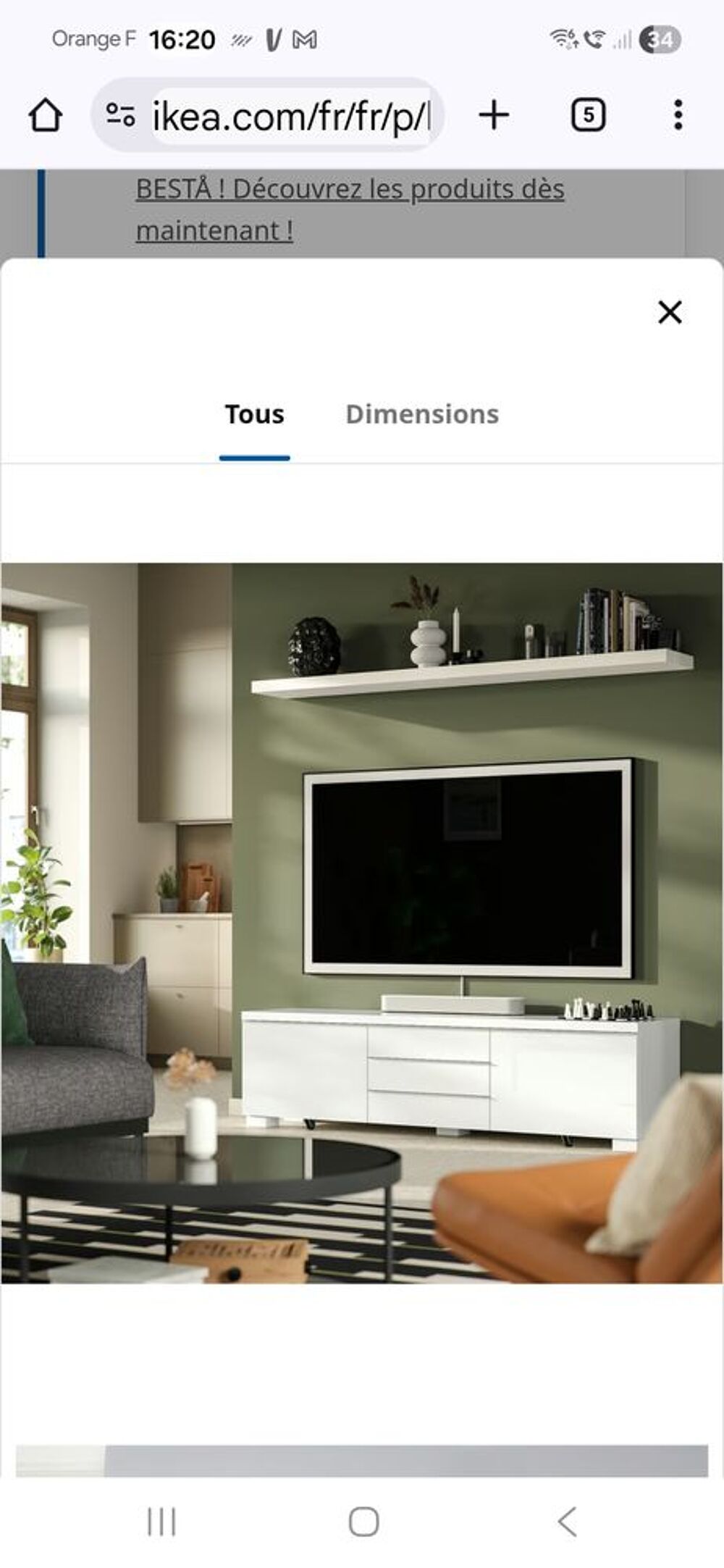 Meuble bas t&eacute;l&eacute;vision Ikea blanc Meubles