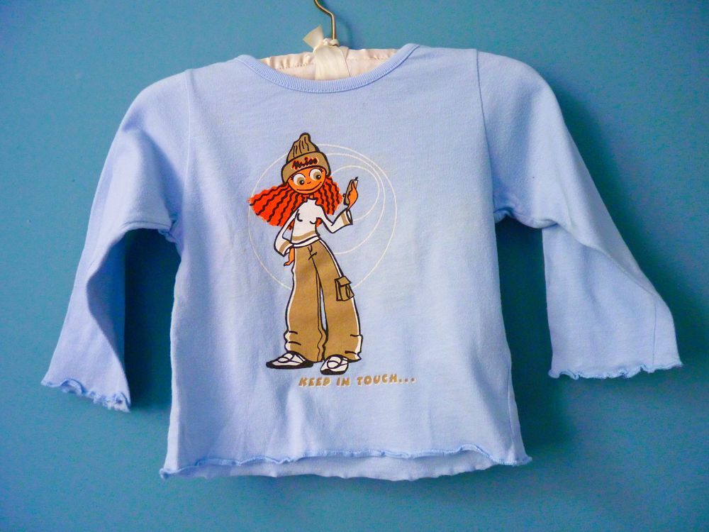 T-shirt Fille 2 ans 3 suisses bleu ciel manches longues TBE Vêtements enfants