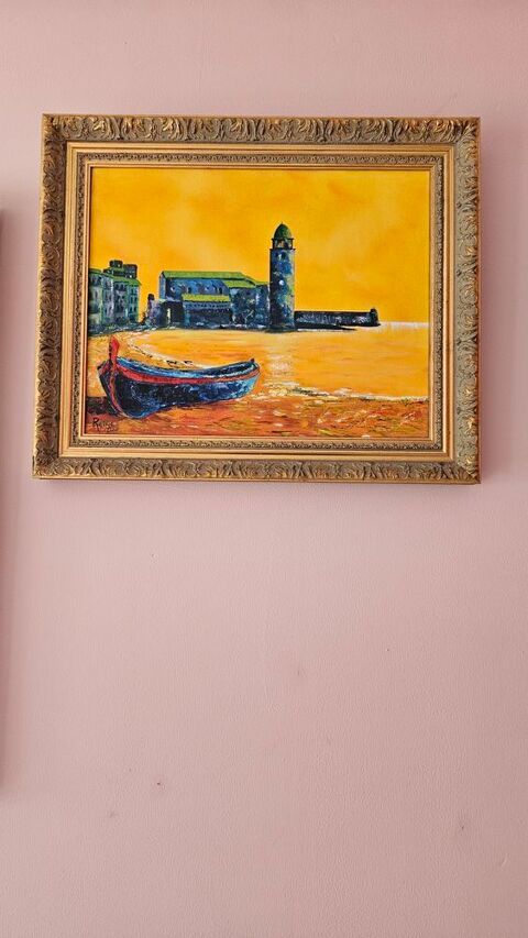 Tableau huile sur toile de Collioure 180 Claira (66)