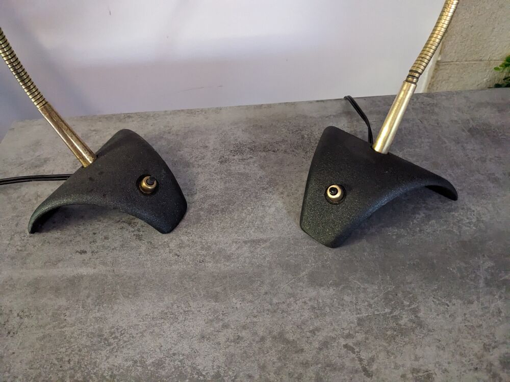 Paire de 2 lampes de bureau articul&eacute;es de Jean Boris Lacroix Décoration