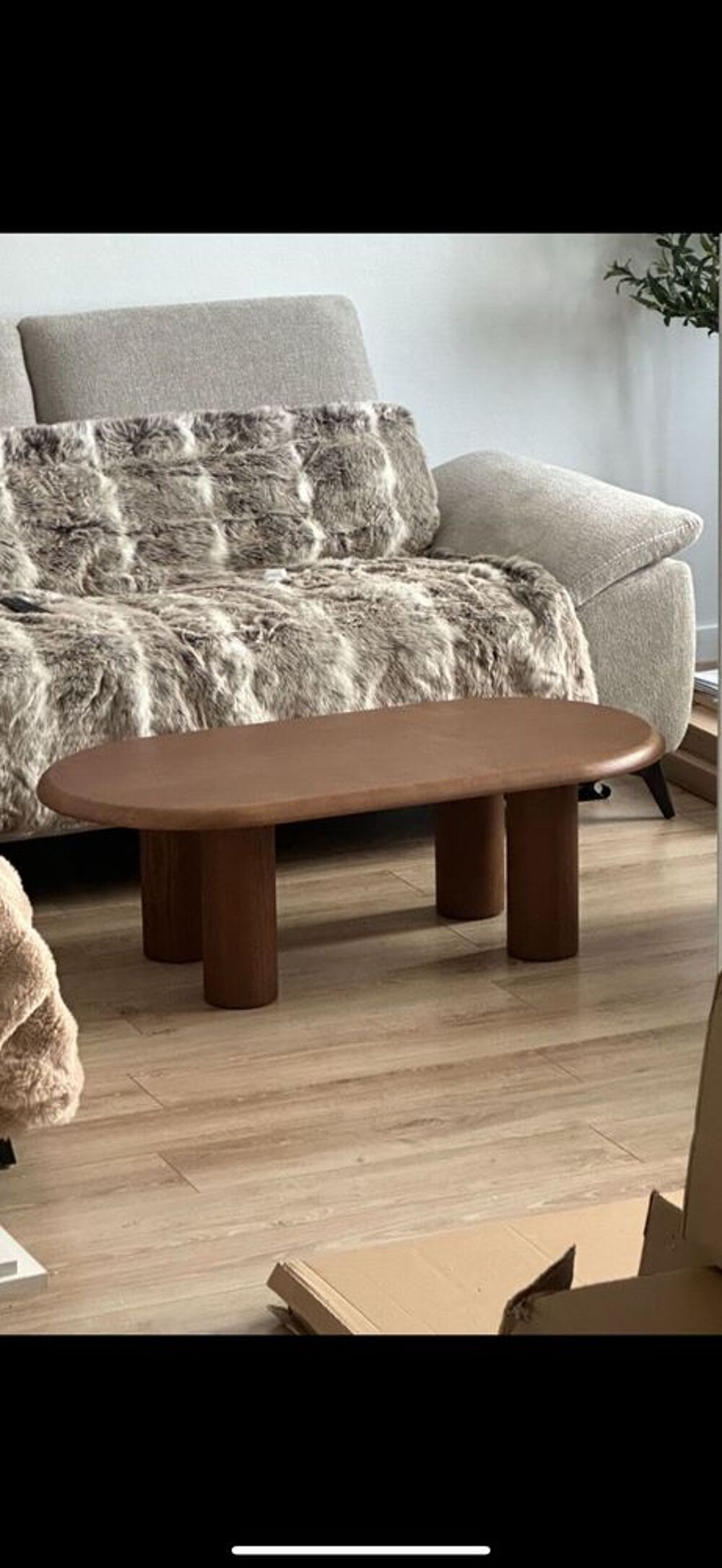 Table basse ovale bois plaqu&eacute; Fr&ecirc;ne(110*55) neuf Meubles