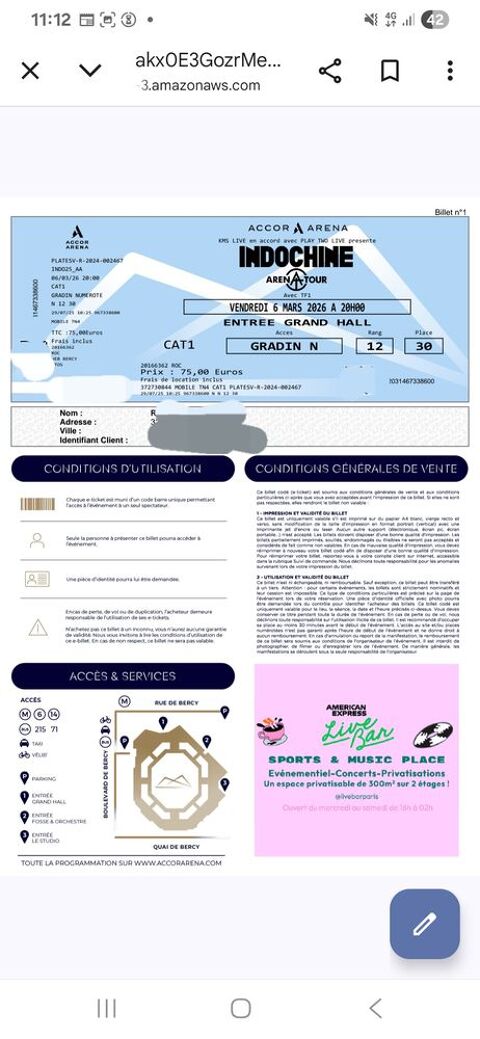 Billet concert Indochine Paris 70 Plougastel-Daoulas (29)