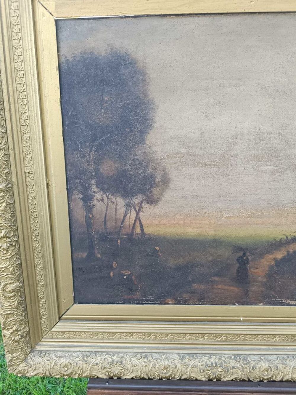 Lot de deux tableaux anciens sign&eacute;s Décoration