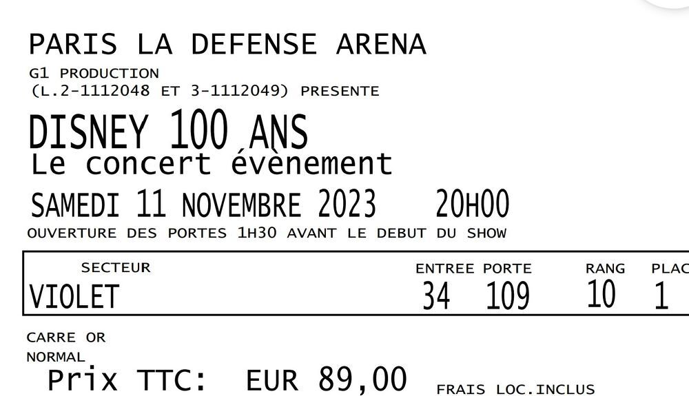 DISNEY 100 ANS, Paris La Défense Arena