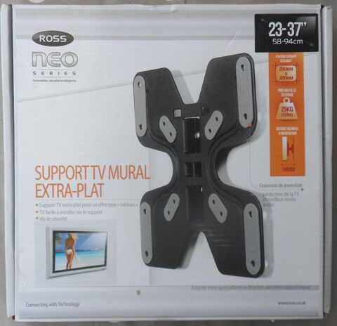 SUPPORT TV MURAL EXTRA-PLAT NEUF 23-37'' 58-94cm ROSS NEO 10 Castries (34)