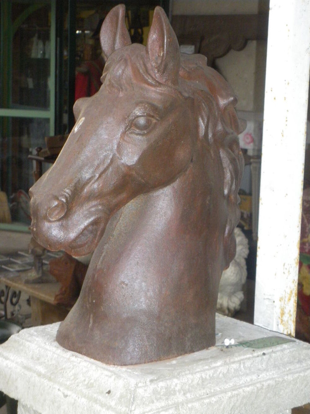 Statue,T&ecirc;te de cheval en fonte,pierre Décoration