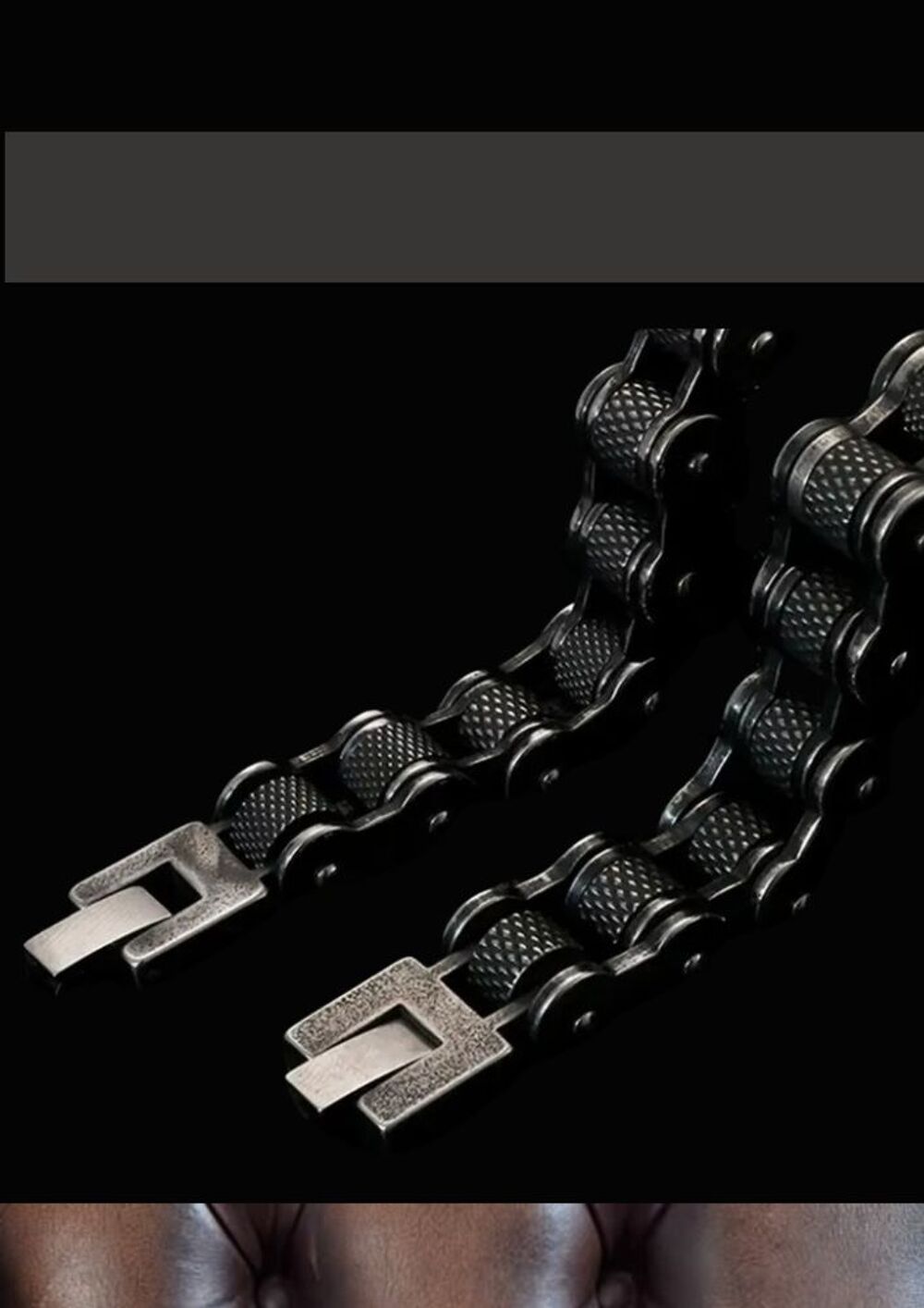 Bracelet Cha&icirc;ne de Moto Acier d'Inspiration Vintage Bijoux et montres