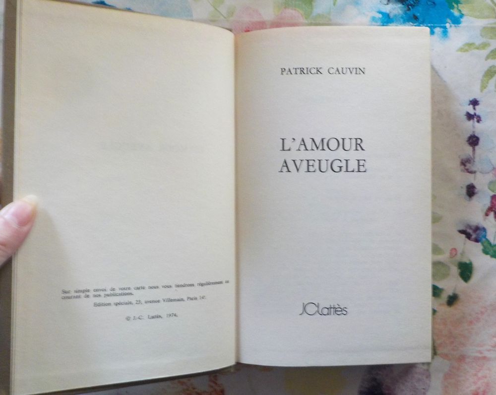 L'AMOUR AVEUGLE de Patrick CAUVIN Ed. Latt&egrave;s Livres et BD