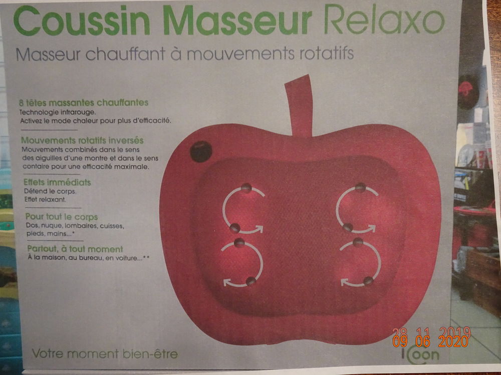Coussin masseur Relaxo Sports