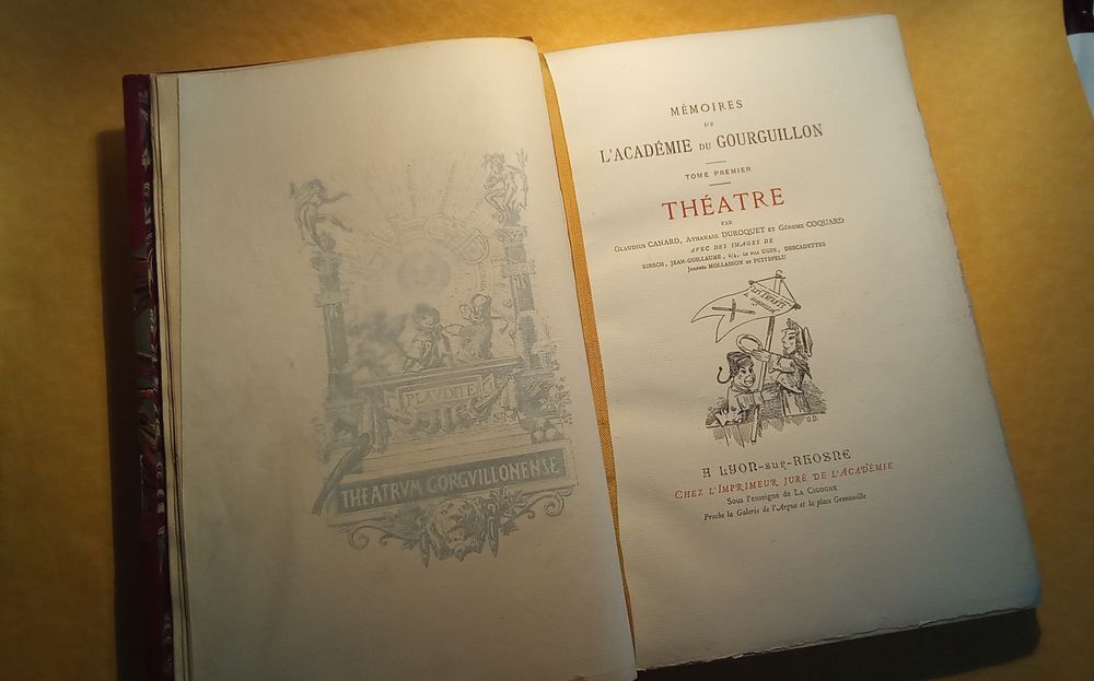  ''M&Eacute;MOIRES DE L'ACAD&Eacute;MIE DU GOURGUILLON''
Livre RARE. 
