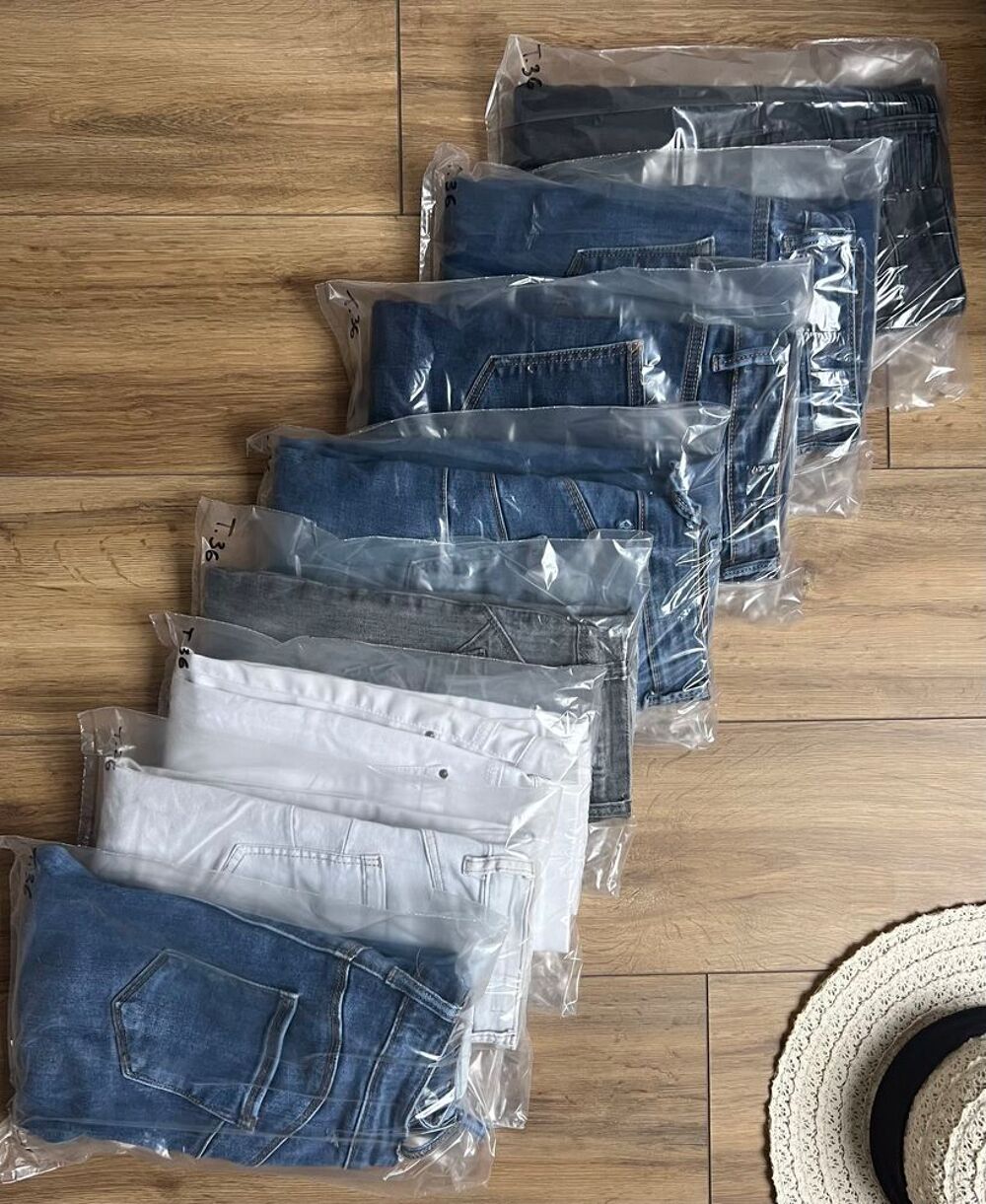 lot 8 jeans T.36 &agrave; restaurer Vêtements