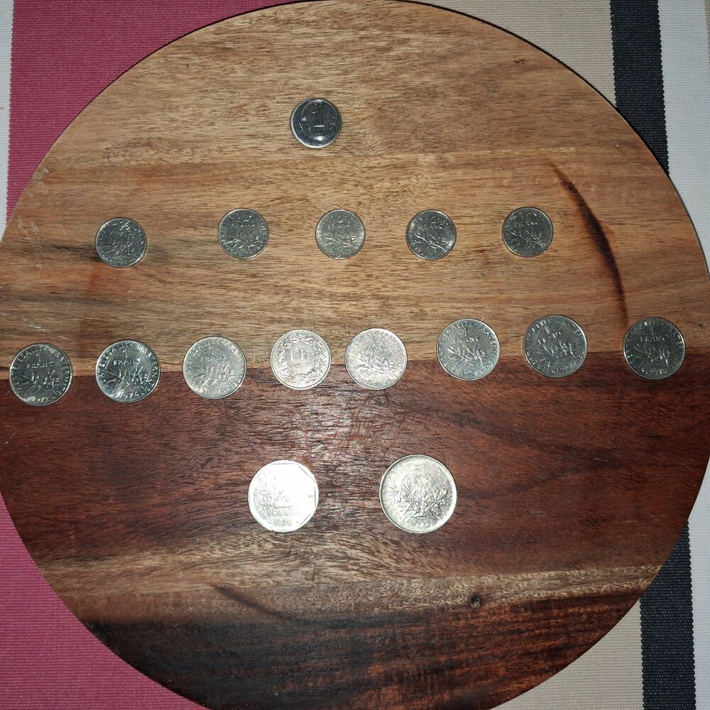 Lot de 21 pi&egrave;ces fran&ccedil;aises des ann&eacute;es 70 