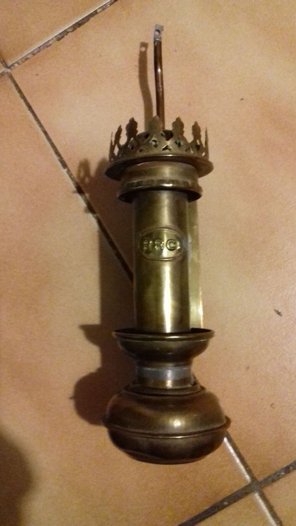 Corps d'Applique de Lanterne de wagon,en laiton,du 19i&egrave;me 