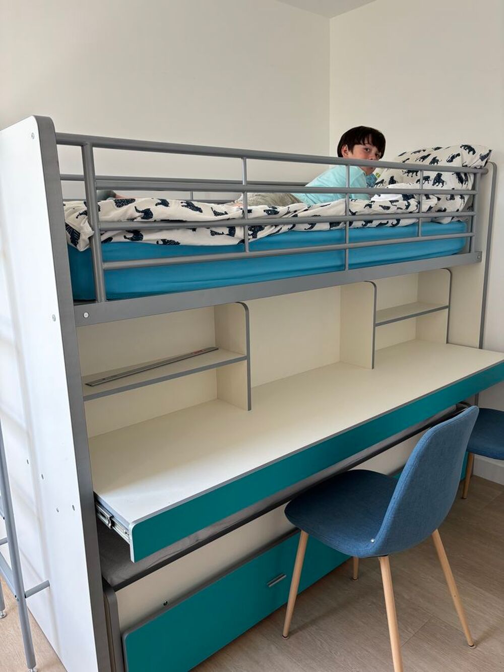 Lit mezzanine 90 x 190 3 couchages possibles excellent &eacute;tat Mobilier enfants
