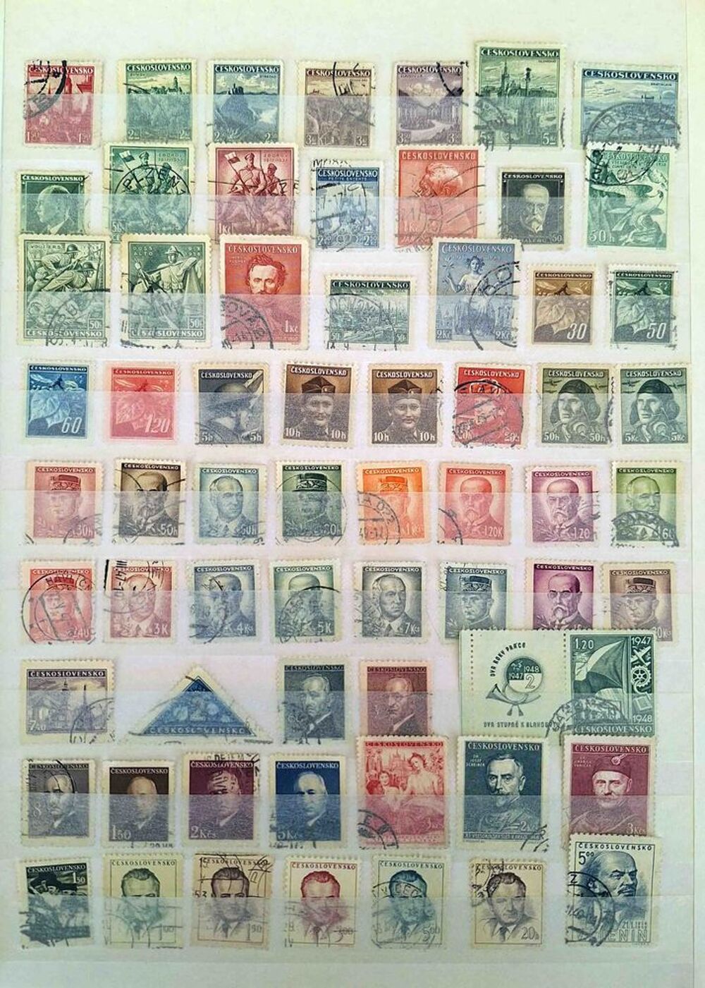 S&eacute;rie de timbres de collection de Tch&eacute;coslovaquie 