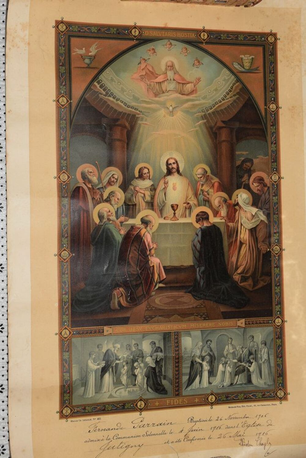 Certificat de Communion 1916 - Eglise de Jutigny...10 