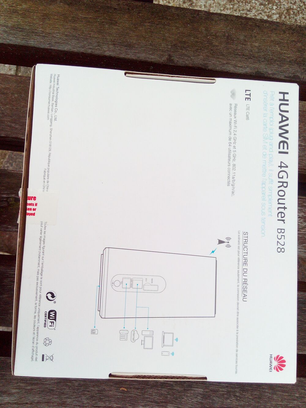 Routeur Huawei wifi 4G+/4G (5G
TR&Egrave;S HAUT D&Eacute;BIT Matériel informatique