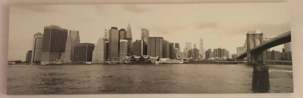 Tableau toile panorama New-York noir&amp;blanc Décoration