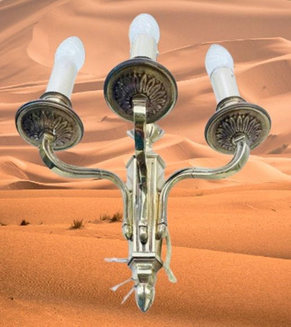 Applique murale ancienne dor&eacute;e, en bronze, style ancien, en D�coration