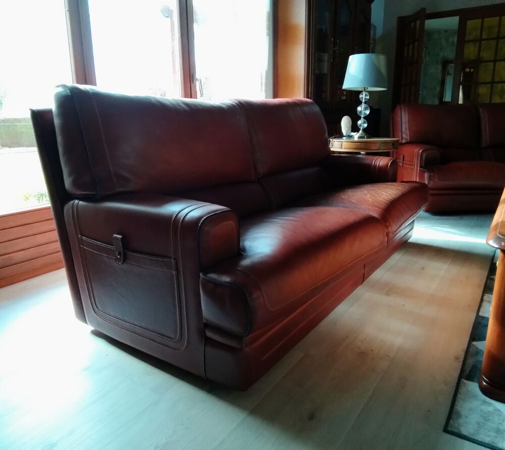 Canape cuir qualit&eacute; pleine fleur. Marque Roche Bobois, , Meubles