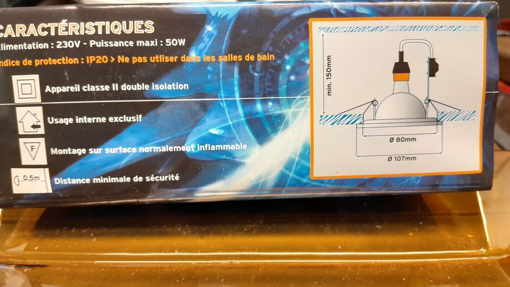 kit 3 spots halogenes argent 50w Bricolage