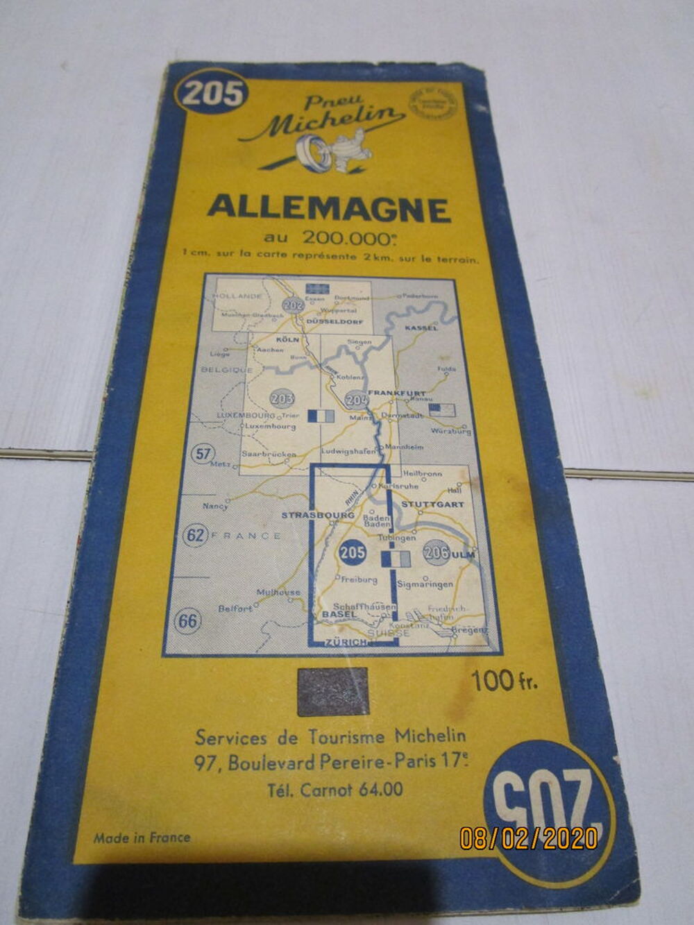 Carte MICHELIN ALLEMAGNE n&deg;205 