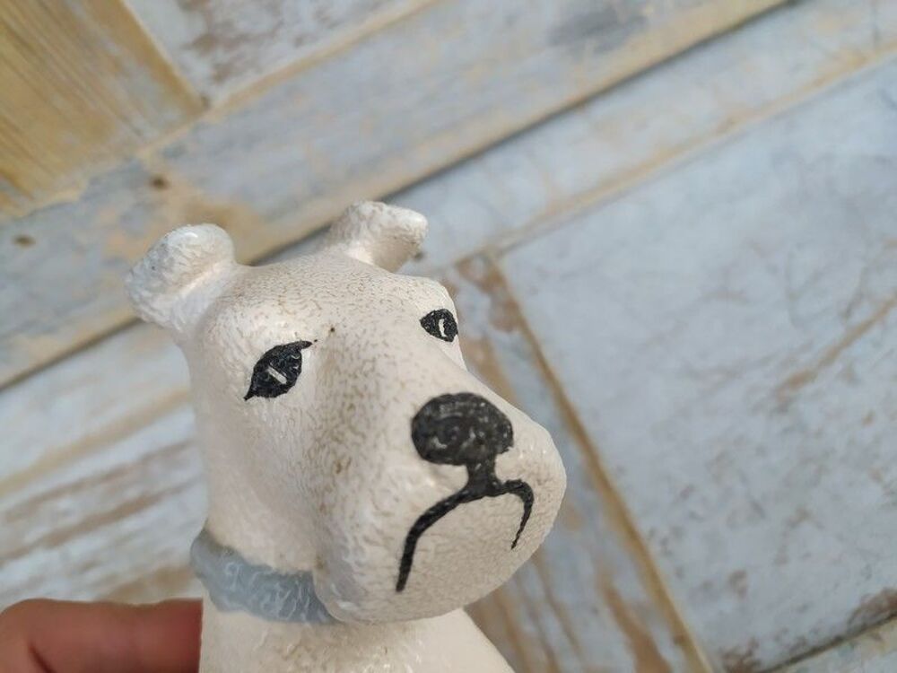 Chien Fox Terrier C&eacute;ramique Fa&iuml;ence &Eacute;mail Crisp&eacute; Art D&eacute;co 