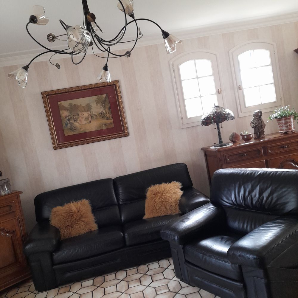 CANAP&Eacute; + 1 FAUTEUIL CUIR ( ROCHE et BOBOIS ) Meubles